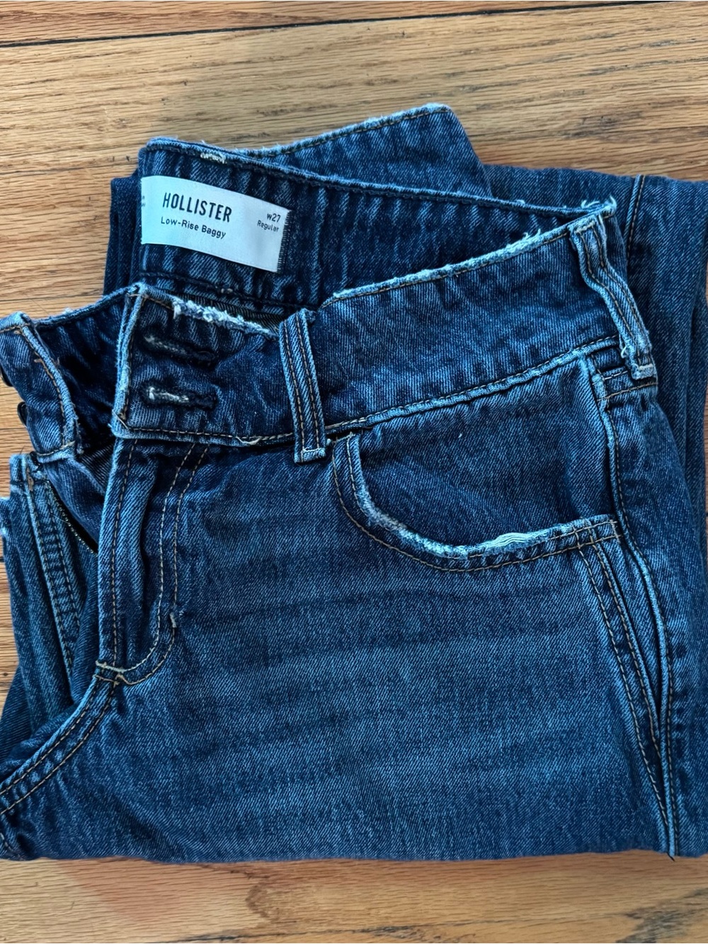 Hollister Women's Wide Leg Jeans - Dark Blue